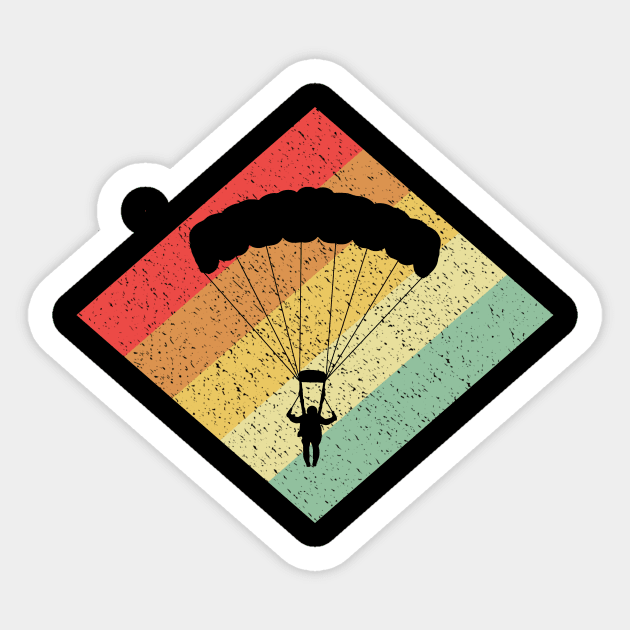 Retro Vintage 80s Skydiving Gift For Skydivers Sticker by OceanRadar